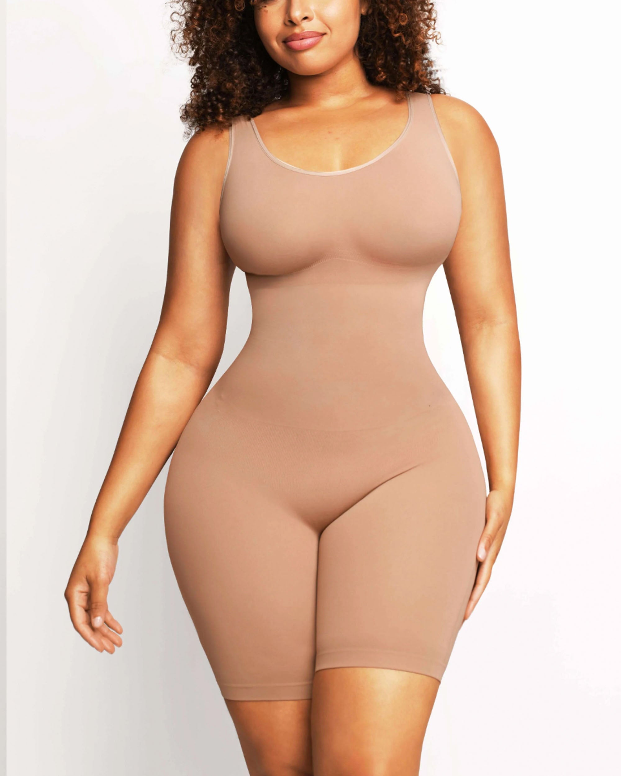TopSlim™ Full Body Deep V-Neckline Mid-Thigh Tummy Control Shapewear –  N‎ünude